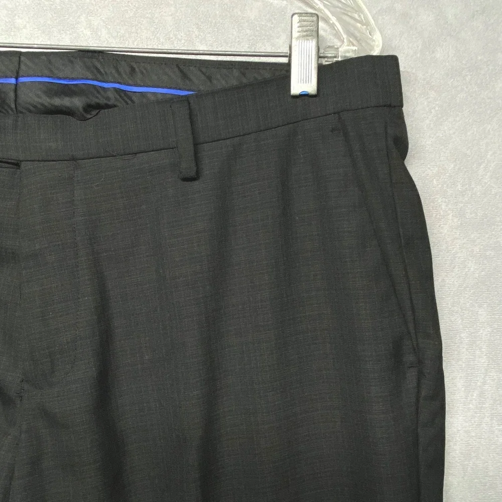Eddie Domani Mens Dress Pants Flat Front Straight Leg Size 36x30‎ Charcoal